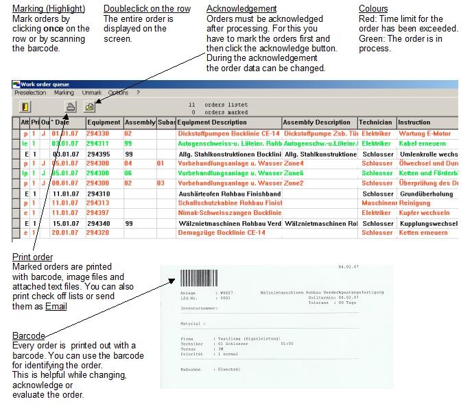 Work order queue